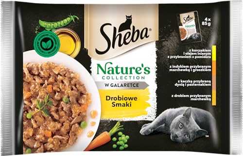Sheba Nature s Collection Geflügelgeschmack komplettes Nassfutter für ausgewachsene Katzen in Gelee 5 x 4x85g