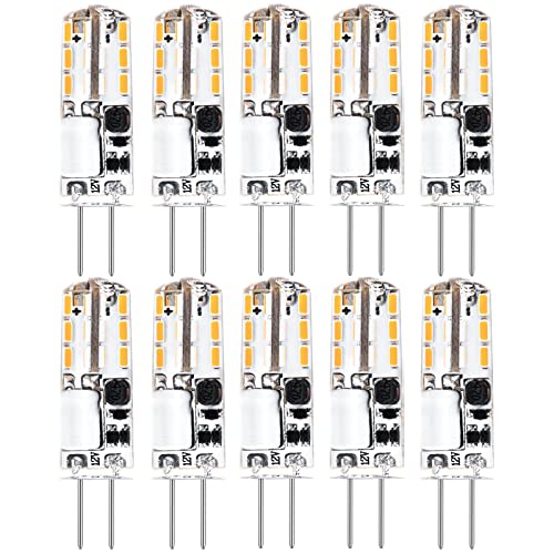 QIMEI-SHOP G4 LED Lampen 1.2W LED Leuchtmittel Warmweiss 3000K 12V AC DC LED Birnen Ersatz für 10W Halogenlampen 120LM Stiftsockellampe Nicht Dimmbar Kein Flackern 10er Pack