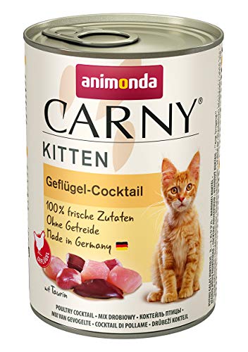 animonda Carny Kitten Katzenfutter Nassfutter Katzen bis 1 Jahr Geflügel-Cocktail 6 x 400 g