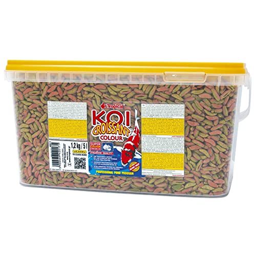 Tropical KOI Croissant Colour 5L 1200g - Mehrkomponenten-Teichfutter in Form von attraktiven zweifarbigen schwimmenden Sticks in Croissant-Form für KOI Karpfen