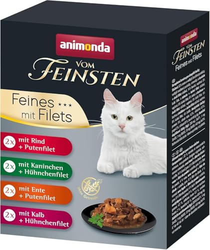  Katzennassfutter Selection Filets 8 Portionsbeutel 8x 85g getreidefreies fleischigen Sortenmix