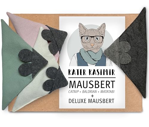 Kater Kasimir MAUSBERT 2 1 Kuschelkissen Maus Einem 4er Set Bio Bio Baldrian Matatabi Früchten. Handgemacht Deutschland