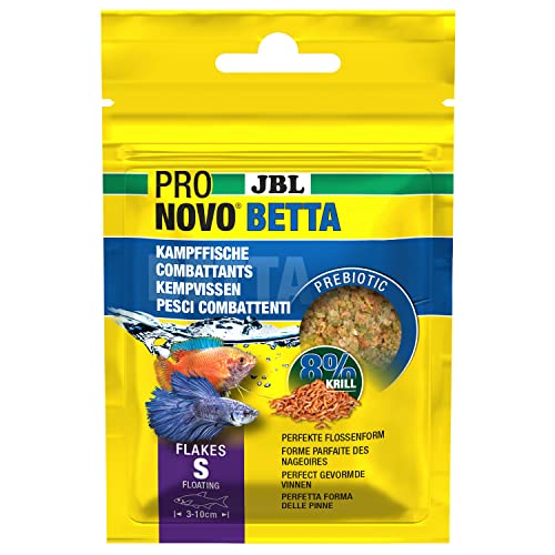 JBL PRONOVO BETTA FLAKES Hauptfutter für Kampffische von 3-10 cm Fischfutter-Flocken Größe S 20 ml