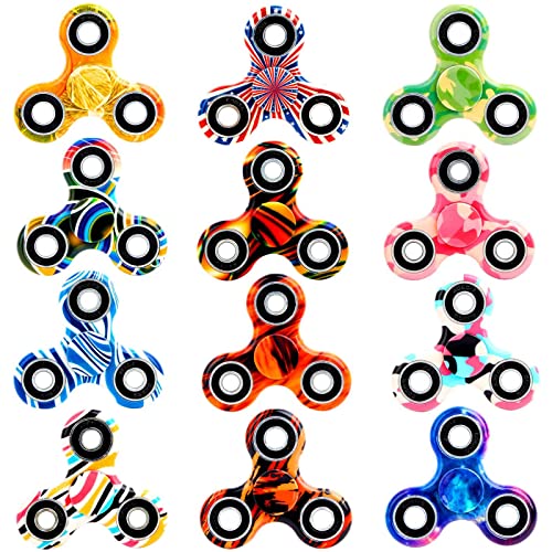 SCIONE 12 Stück Fidget Spinner Anti-Stress-Entlastung Spielzeug Fidget Spielzeug für Kinder und Erwachsene Osternfingerspielzeug mit Lagerfokus Fidget Restless bunter Handspinner