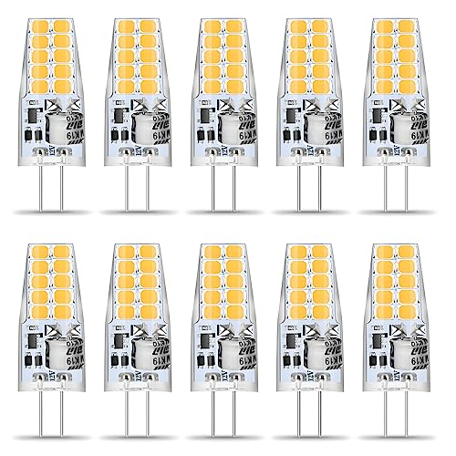  Warmweiss 10er 3.5W Birne 12V Lampe Warmweiß 3000K 20x 2835 SMD Ersetzt 40W Halogenlampe 400Lumen Stiftsockellampe Kein Flackern 360 Abstrahwinkel Spot Nicht Dimmbar