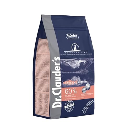 DR.CLAUDER S - Hyposensitive Trockenfutter mit Singleprotein für Sensible ausgewachsene Hunde. Getreide- und glutenfreies Alleinfuttermittel im Beutel 350g Lachs Kartoffel