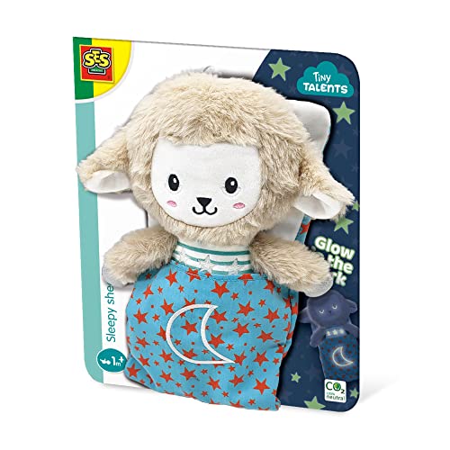 SES Creative Tiny Talents Sleepy Schaf Glow in the Dark Schlafsack Ab 0 Monaten Leuchtendes für Einschlafrituale Weich Beruhigend Made in Holland
