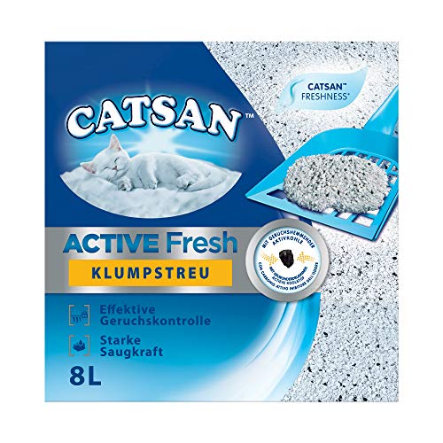 Catsan Katzenstreu Klumpstreu Active Fresh mit Aktivkohle und Frischeduft 1 Karton 1 x 8l