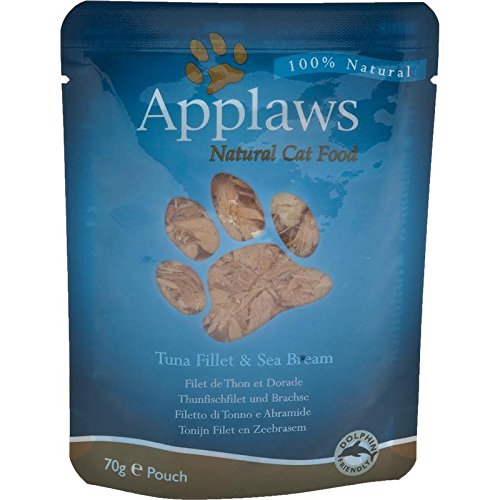 Applaws Katzen Nassfutter mit Thunfischfilets Brachse 12x 70g Portionsbeutel