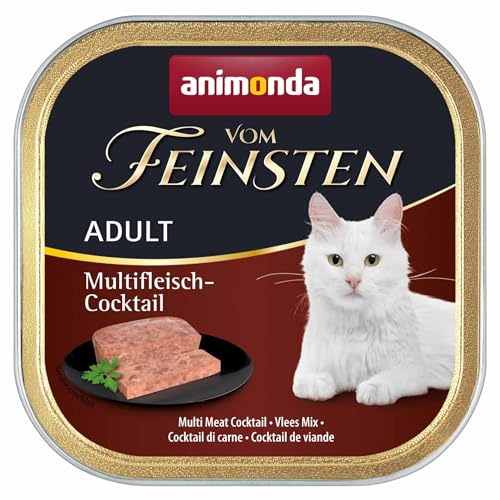 vom Feinsten Katzenfutter nass mit Multfleisch Cocktail 32 x 100 g Katzenfutter nass ohne Getreide und Zucker von animonda mitfrischen fleischlichen Zutaten