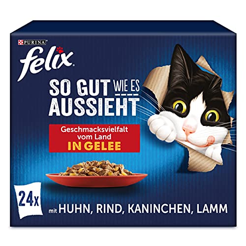 FELIX So gut wie es aussieht Katzenfutter nass in Gelee Sorten Mix 4er Pack 4x 24 85g