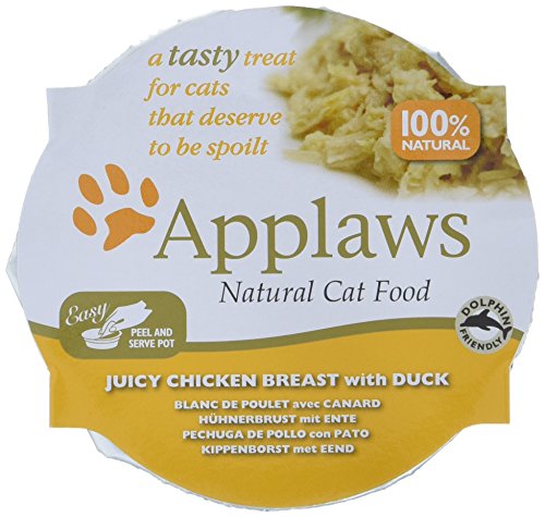 Applaws Katze Schale saftiger Hühnerbrust mit Ente 10er Pack 10 x 60 g