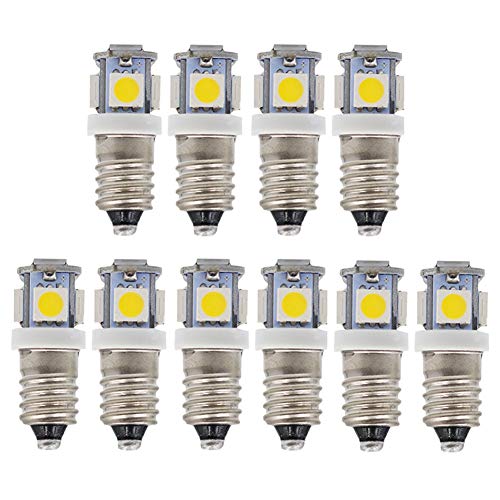 GutReise LED-Leuchtmittel 10 Stück E10 12V Warmweiß 5 SMD 0 5 W 40Lm 12V Warmweiß