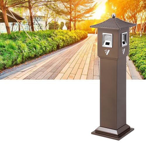 Standaschenbecher Abschließbar mit Schlüssel Edelstahl für Außen und Innen