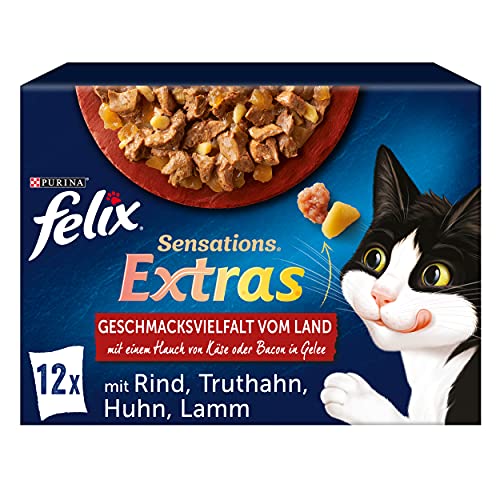 Felix Katzennassfutter Sensations Extras in Gelee Geschmacksvielfalt vom Land 6.120 kg