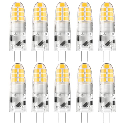 DiCUNO Neutralweiß 2W ersetzt 20W Halogen Birne 4000K 200lm 360 Kein Flackern nicht dimmbar Stiftsockellampe 12V AC Unterbauleuchten Dunstabzug 10er Pack