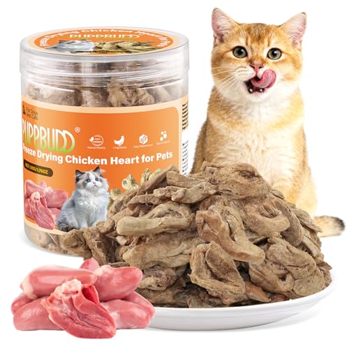 Gefriergetrocknete Hühnerherzen Snacks für Katzen und Hunde Knuspriger Katzensnack mit Huhn Katzen Leckerlies Freeze Dried Chicken Treats
