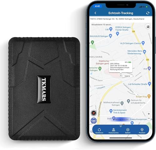 TKMARS GPS Tracker GPS Tracker Auto 160 Tage Standby-Zeit mit Kostenloser App Stark Magnetisch Wasserdicht 10000mah