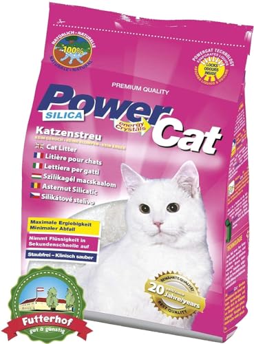 Silikat Katzenstreu 12 x 5 Liter Staubfreies Hochabsorbierendes Klumpstreu Geruchskontrolle Langanhaltend Sanft zu Katzenpfoten Ideal für Saubere und Frische Katzentoiletten
