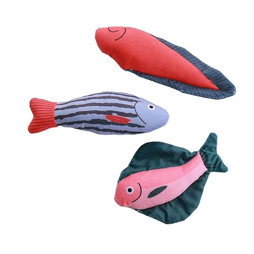 DAFORERAL Plüsch-Katzenminze-Fischspielzeug für Katzen 3 Stück realistisches Fisch-Design kaufest und interaktiver Haustier-Begleiter