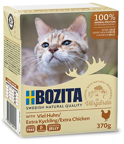 Bozita Häppchen in Gelee Nassfutter mit viel Huhn im Tetra Recart 16x370g