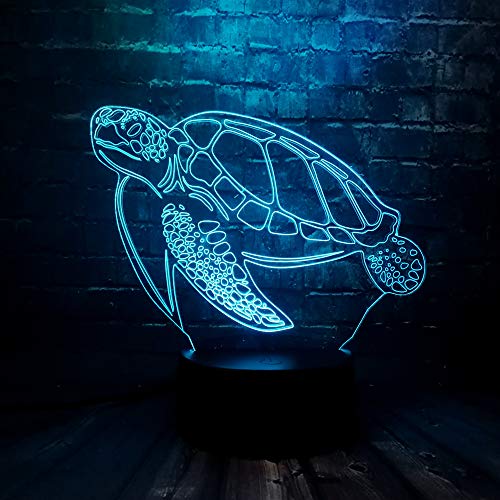  Nachtlicht 3D Schildkröte Illusion Lampe Stimmungslicht 7 Farbwechsel Berührungsschalter Schreibtisch Tischlampe Schlafzimmer Dekoration Kinder Geburtstag Weihnachtsgeschenke