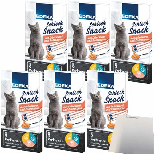 usy Bundle für EDEKA Schleck Snack Leberwurst und Katzengras 6er Pack 6x8x15g Packung usy Block