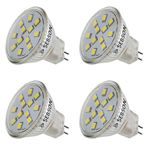 SEBSON LED Lampe GU4 MR11 2W 1.6W ersetzt 20W Glühlampe warmweiß 150lm Leuchtmittel 110 12V DC 4er Pack