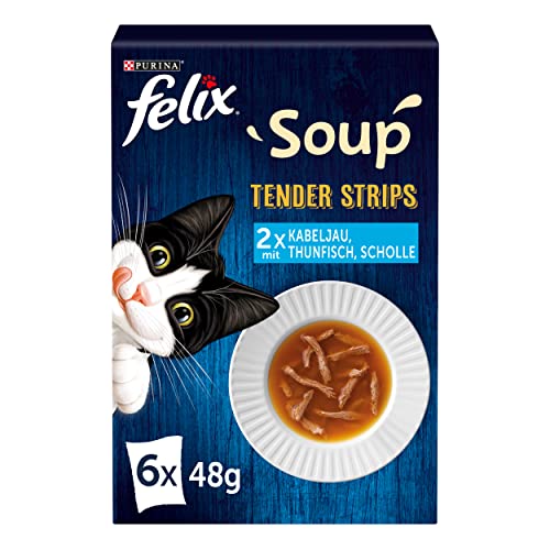  Soup Tender Strips Suppe fÃ¼r Katzen Geschmacksvielfalt aus dem Wasser 1er 6 48g