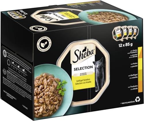 SHEBA Schale Multipack Selection in Sauce Geflügel Variation 1 x 12x85g