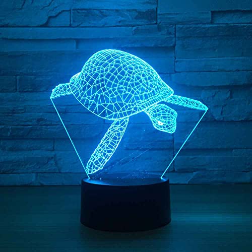 CICOLO Schildkröte Geschenke für Kinder 3D Illusion Nachttischlampe 16 Farben ändern sich LED Nachtlicht mit Fernbedienung Kindergarten Schlafzimmer Dekoration Weihnachten Deko Lampe