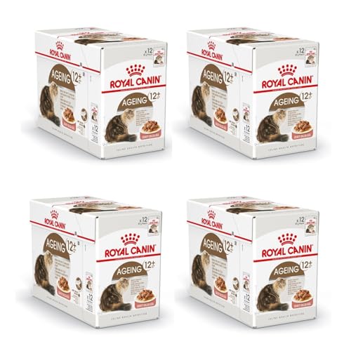 ROYAL CANIN Ageing 12 in Soße 48er Pack 48 x 85 g Alleinfuttermittel für Senior Katzen ab dem 12. Lebensjahr Kann die Gesundheit der Nieren und Gelenke unterstützen