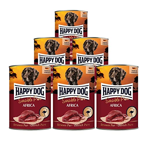 Happy Dog 5 1 Gratis Supreme Sensible Strauss Pur 400g Dose Sparpaket 6 x 400g Hundefutter Nass getreidefrei - Nassfutter für Hunde -Tierärztlich empfohlen bei Futtermittelunverträglichkeiten