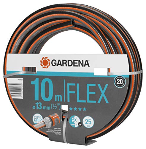 Gardena Comfort FLEX Schlauch 13 mm 1 2 Zoll 10 m Formstabiler flexibler Gartenschlauch mit Power-Grip-Profil aus hochwertigem Spiralgewebe 25 bar Berstdruck ohne Systemteile 18030-20