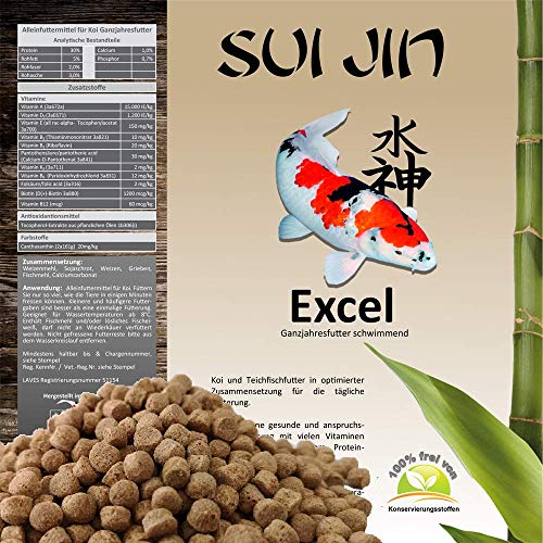 Koifutter 6mm Excel Koi Futter 15kg 3 10 kg Fischfutter Sommer Frühjahr Herbst