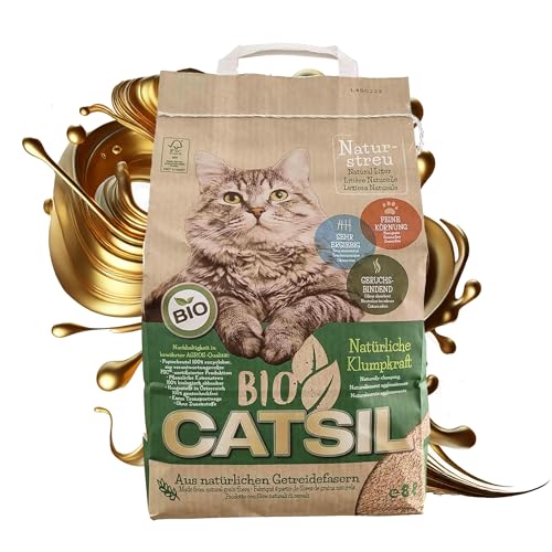 Catsil Bio-CATSIL 2x8 l Klumpstreu Katzenstreu klumpend kompostierbar 100% Pflanzenfasern