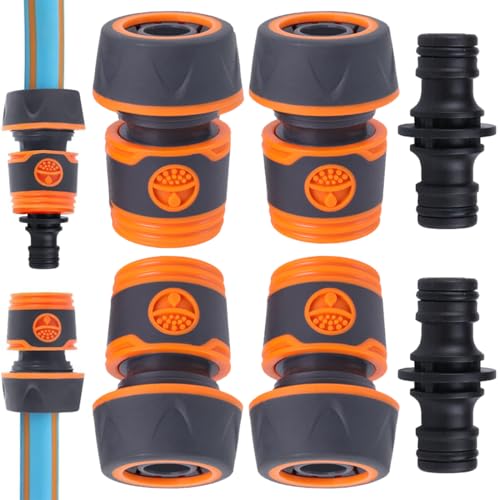4 Stück Gartenschlauch Schnellkupplung Schlauchverbinder Gartenschlauch Anschluss 3 4 Zoll Kunststoff Schlauchkupplung mit 2 Stück Doppel Stecker Schlauchverbinder für Gartenbewässerung