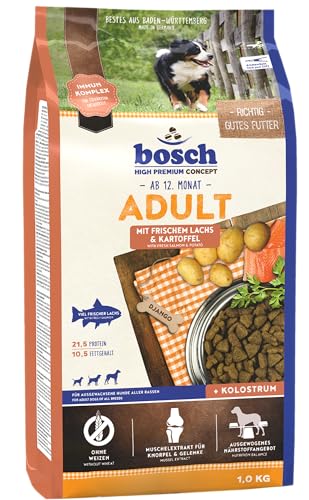 bosch HPC Adult mit frischem Lachs Kartoffel Hundetrockenfutter für ausgewachsene Hunde aller Rassen 1 x 15 kg