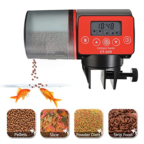 Fischfutterautomat Automatischer Aquarium Automatisierte Futterspender Automatic Fish Feeder 200 ml Kapazität Automatisierte Fischfutterspender für Aquarium