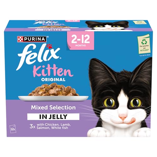 FELIX Original Kitten Mixed Menu in Jelly Nassfutter für Katzen 12 x 85 g