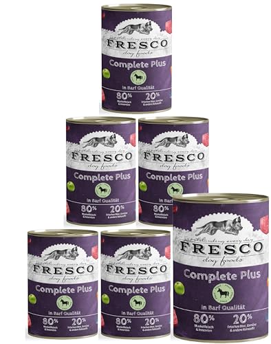 FRESCO Dog NassBarf Pferd 6 x 800g Hypoallergenes Hundefutter Nass getreidefrei Mono-Protein 80% Frischfleisch Nassfutter für Hunde ohne künstliche Zusätze Aus Deutschland