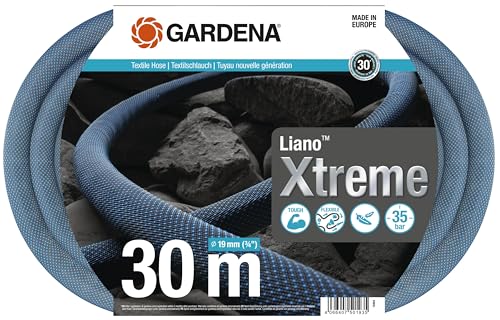 Gardena Liano Xtreme 3 4 Zoll 30m Set Extrem robuster Gartenschlauch aus Textilgewebe mit PVC-Innenschlauch leichtgewichtig wetterbeständig 18484-20 Multicolor