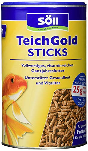 Söll 83699 TEICH-GOLD Futter-Sticks 125 g - Ganzjahresfutter zum Füttern von Teichfischen für eine ausgewogene Ernährung Stärkung der Abwehrkräfte und vitale Fische