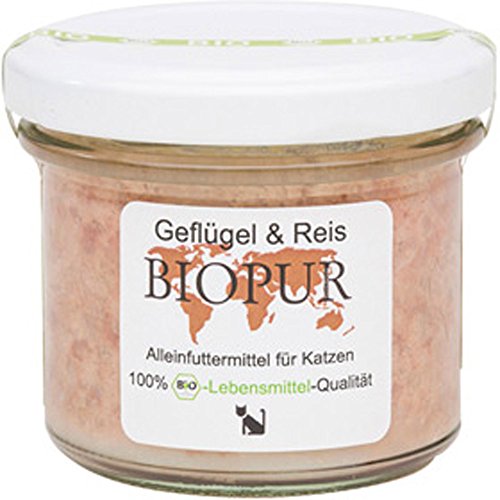  12er Bio Katzenfutter Geflügel im Glas