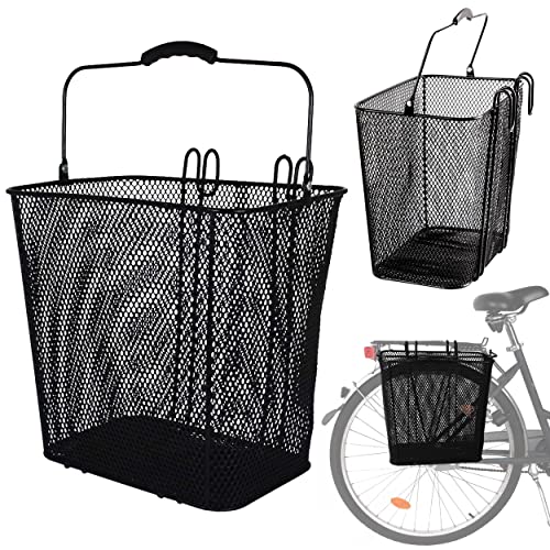 Oramics Fahrradkorb Hinten zum seitlichen Einhängen 25 Liter Volumen 35x23x32 cm Gepäckträgerkorb - Einfaches Einhängen und Aushängen an der Seite des Gepäckträgers ideal zum Einkaufen