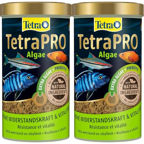 Tetra Pro Algae Multi-Crisps - Premium Fischfutter mit Algenkonzentrat für erhöhte Widerstandskraft 500 ml Packung mit 2