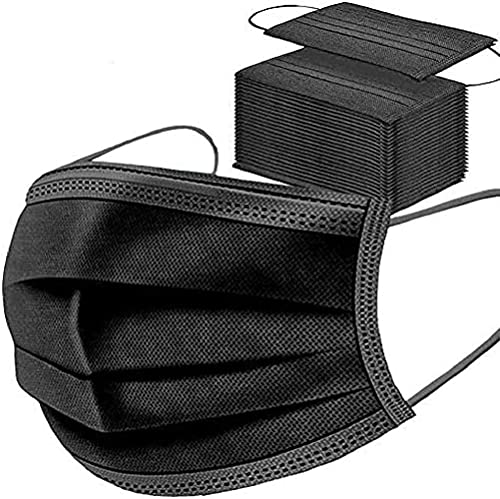 SYMTEX 100 Stück Schwarze Medizinisch Chirurgische Type IIR Mundschutzmasken OP 3 lagig Mundschutz Gesichtsmaske Einwegmaske mund nasenschutz