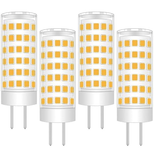 TRIJZHOU GY6.35 Lampe Äquivalent 50W Halogen Halogenlampe 60W AC DC 12V 550Lm 6W Bi Pin Mini Glühbirnen Warmweiß 3000K 4 Stück MEHRWEG