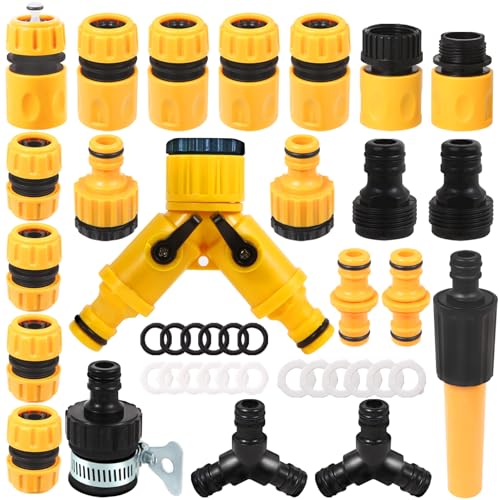 Schlauchverbinder 1 2 Zoll Gartenschlauch Anschluss Set Schlauchanschluss 22 Stück Schlauchkupplung Gartenschlauch Verbinder Adapter Wasserschlauch Anschluss für Garten und Haus Wasserhahn