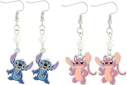 Ohrringe mädchen 2 Pairs Cartoon Ohrringe Anime-Charakter-Ohrringe für Mädchen Children s Jewellery Earrings Set Geschenk Für Mädchen